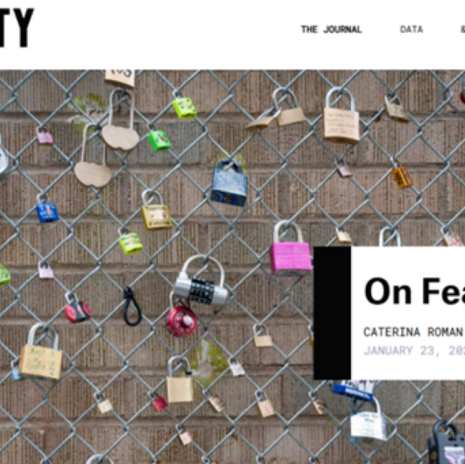 image of Vital City webpage that has a barbed wire fence with padlocks all over it
