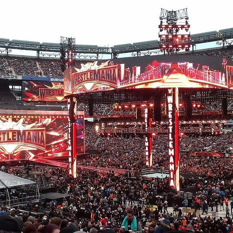 The stage from a previous WrestleMania event.