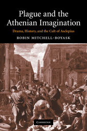 image of Robin Mitchell-Boyask book Plague and the Athenian Imagination: Drama, History, and the Cult of Asclepius