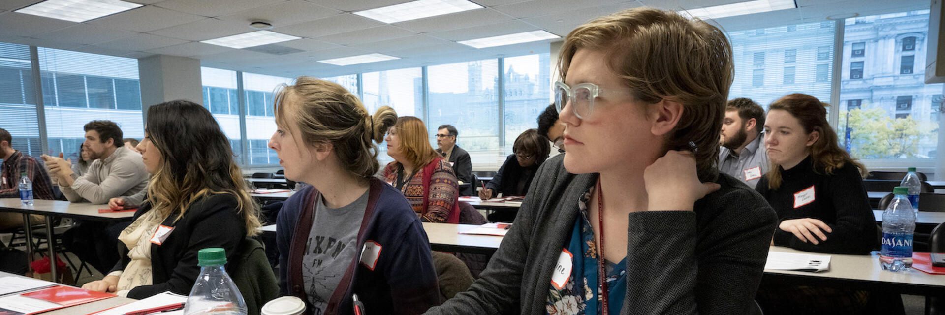 students sitting in a public policy class at Temple Center City campus
