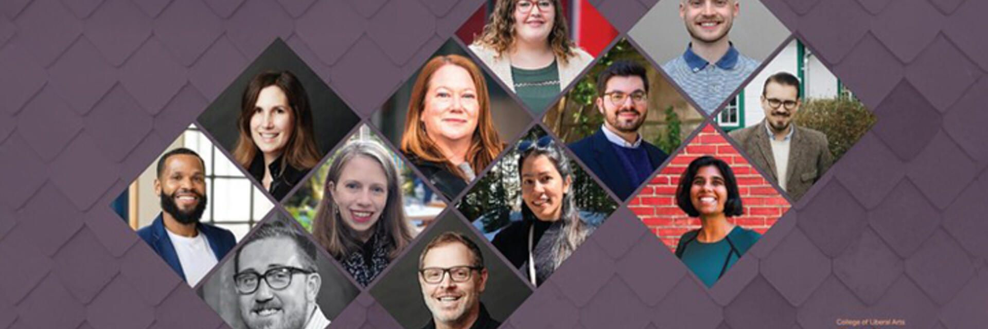 image of PPL fellows in a diamond shape over a purple background