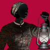 image of Harriet Tubman holding a lantern on a red background