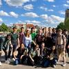 image of students and Patricia Meltzer in a square in Leipzig Germany