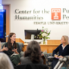 Liz Moore presenting her book at the Conwell Society event