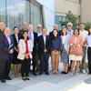 group shot of the Econ faculty on the Mazur terrace