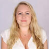 Anna-Theresa Kirchtag in a white shirt staring into the camera