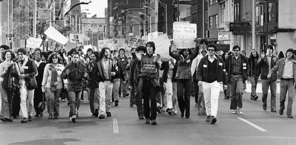 image of Temple Students protesting