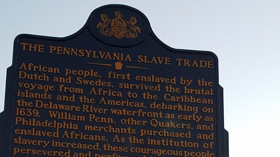 image of PA Slave Trade sign