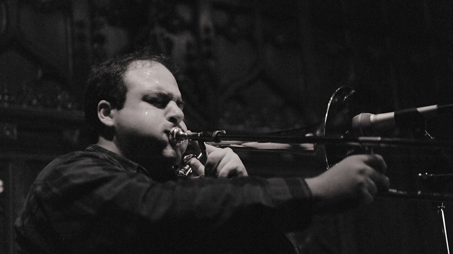 Dan Blacksberg plays the klezmer trombone