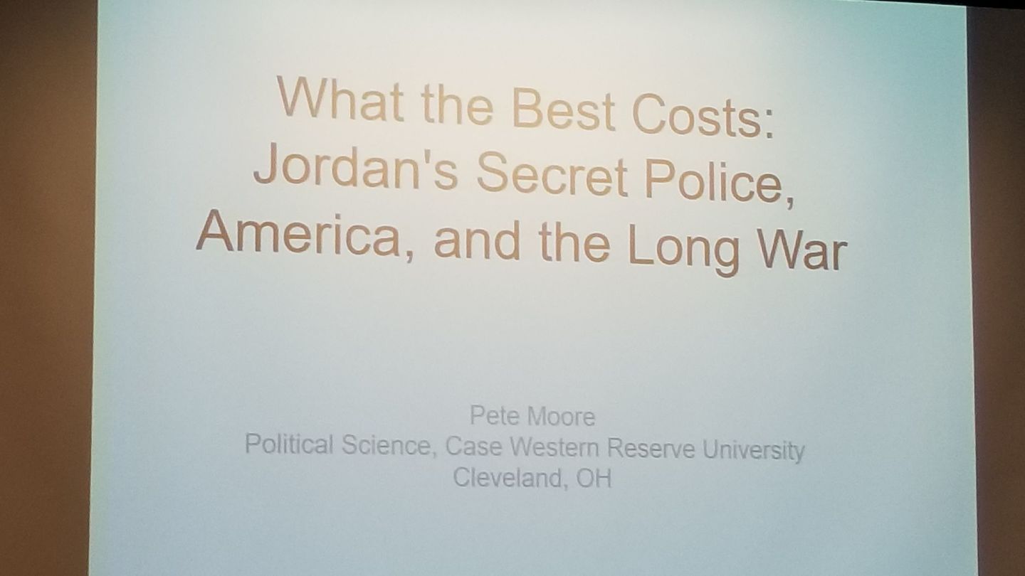 Image text: What the best costs—Jordan's secret police, america and the long war