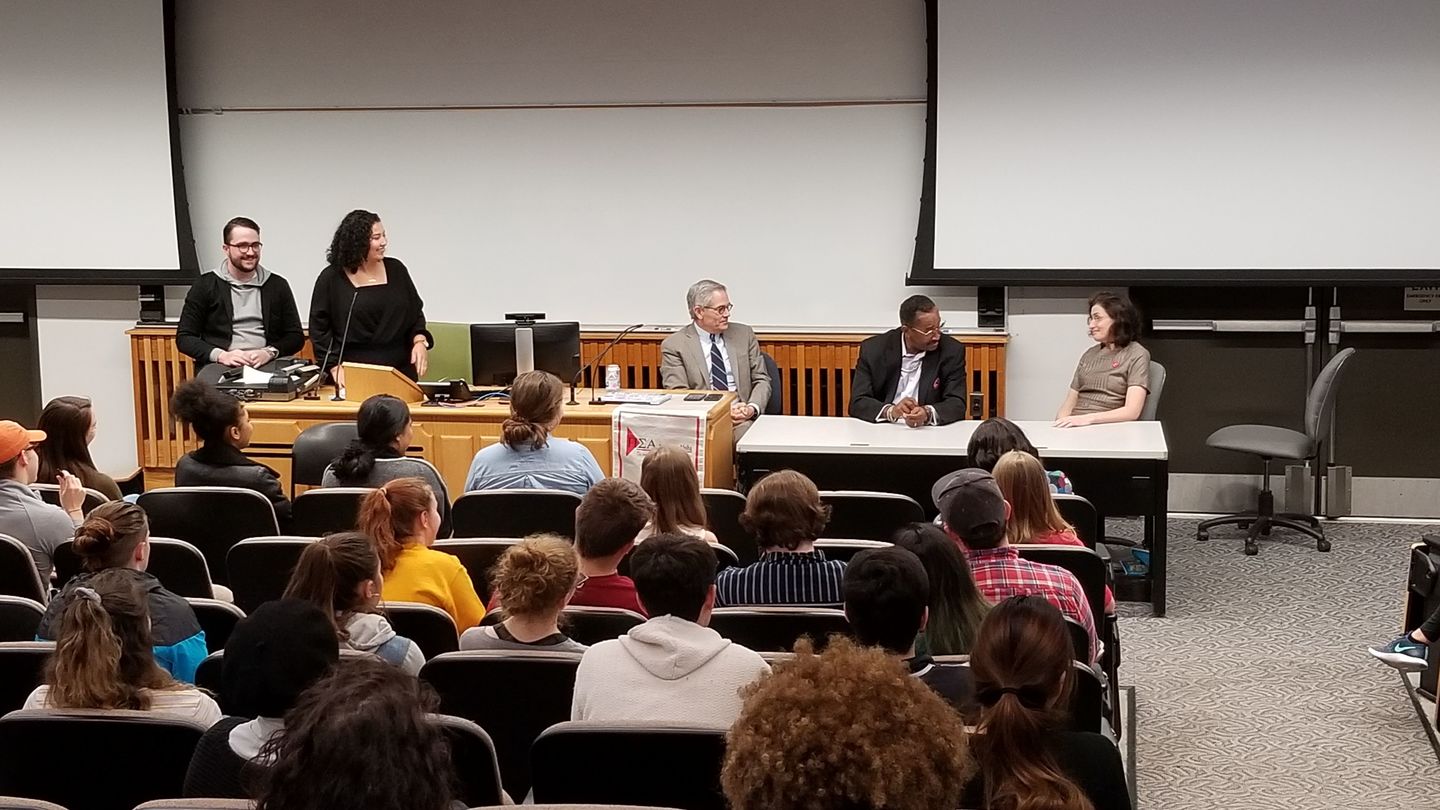 A panel on criminal justice reform organized by the Political Science Honor Society, Pi Sigma Alpha