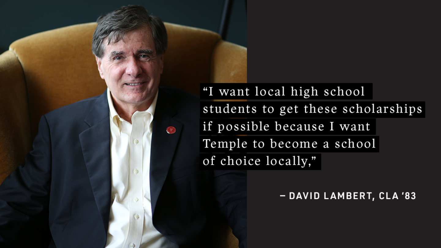 College of Liberal Arts alumnus Dave Lambert sitting on a chair