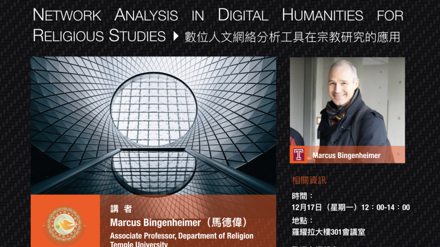 Network Analysis in Digital Humanities for Religious Studies flyer