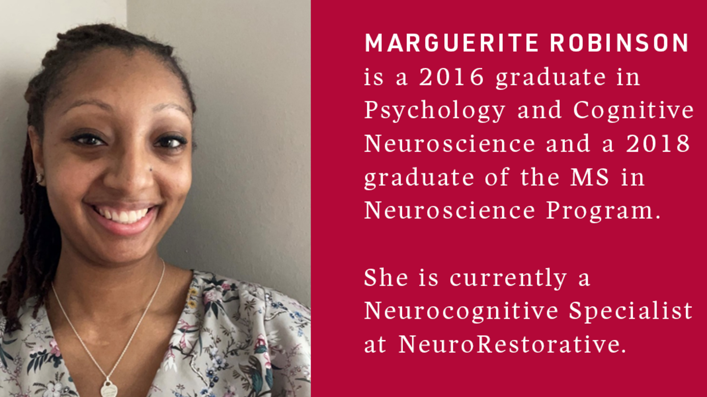 Psychology and Cognitive Neuroscience graduate Marguerite Robinson